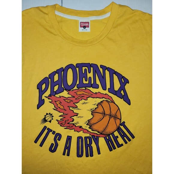 Homage Phoenix Suns Its A Dry Heat Retro Design YellowOrange Mens XXL Flames - Picture 2 of 6